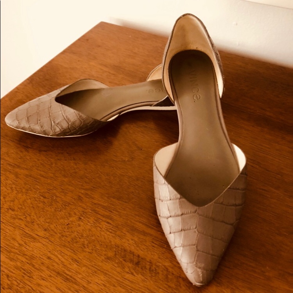 Vince grey leather women’s Flats